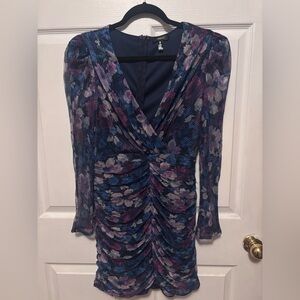 Aqua purple and blue metallic mini dress L